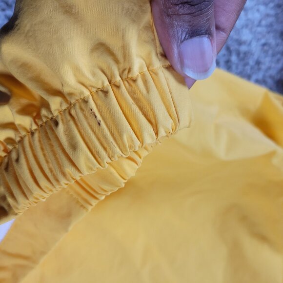 Nautica Jacket Mens Large Yellow Lightweight Hooded Sailing Windbreaker Spellout - Picture 8 of 9